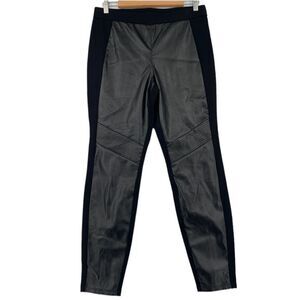 Bar III Women Faux Leather Front Leggings NWOT L